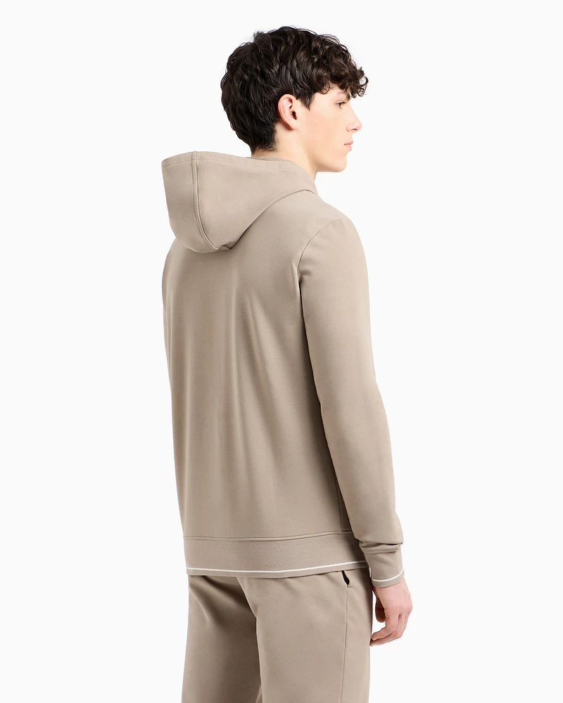 Armani Exchange - Stretch fabric zip-up sweatshirt, Man, Beige, Size: XXL