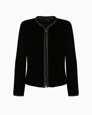 Emporio Armani - Velvet jacket with zip, Woman, Black, Size: 36