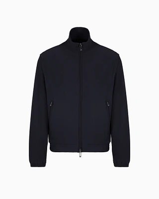 Emporio Armani - Canneté-effect stretch nylon full-zip blouson, Man, Black, Size:
