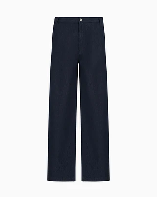 Emporio Armani - Icon denim wide-leg jeans, Man, Blue, Size: