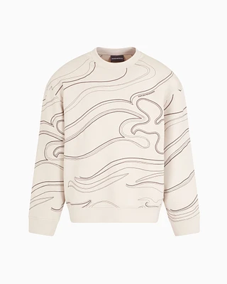 Emporio Armani - ASV Double-jersey sweatshirt with topstitched embroidery, Man, Grey, Size: