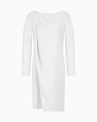 Emporio Armani - Technical cady dress with front panel, Woman, Grey, Size: