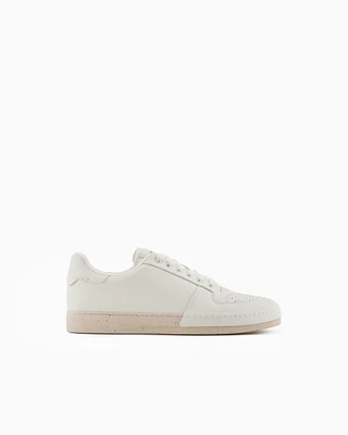 Emporio Armani - Smooth leather sneakers, Man, White, Size: