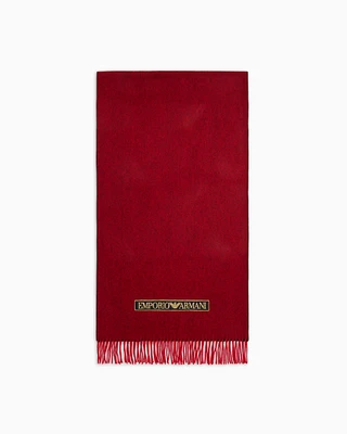 Emporio Armani - wool scarf, Woman, Two-tone, Size: TU