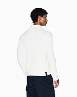 Armani Exchange - Full zip ribbed cardigan, Man, White, Size: