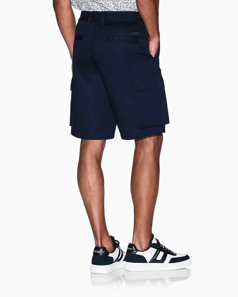 Armani Exchange - Twill cargo Bermuda shorts, Man, Navy Blue, Size: