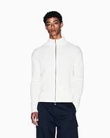 Armani Exchange - Full zip ribbed cardigan, Man, White, Size: