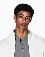 Armani Exchange - Full zip ribbed cardigan, Man, White, Size: