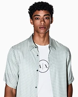 Armani Exchange - Patterned short-sleeved shirt, Man, Green, Size: