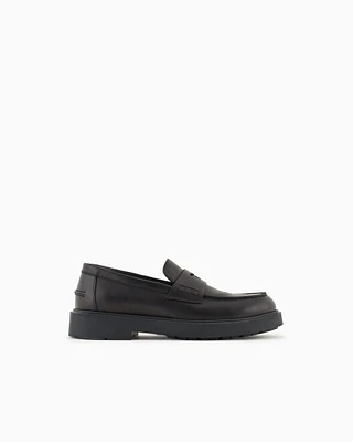 Emporio Armani - Leather loafers, Boy, Black, Size: