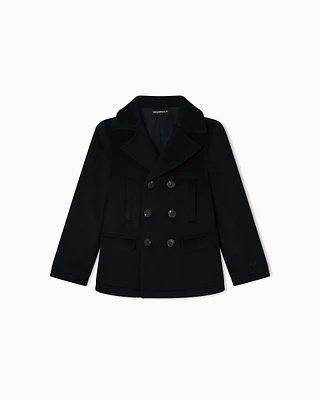 Emporio Armani - Double-breasted pea coat Casentino wool , Boy, Navy Blue, Size: