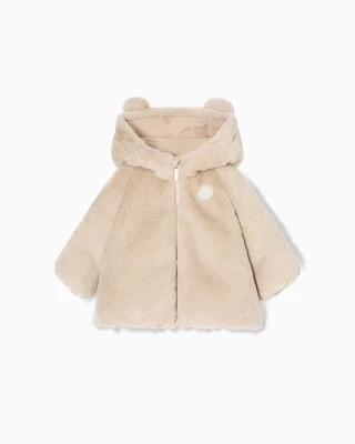 Emporio Armani - Faux-fur hooded jacket, Girl, Beige, Size: 6M