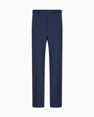 Emporio Armani - Icon tropical light wool canvas trousers, Man, Blue, Size:
