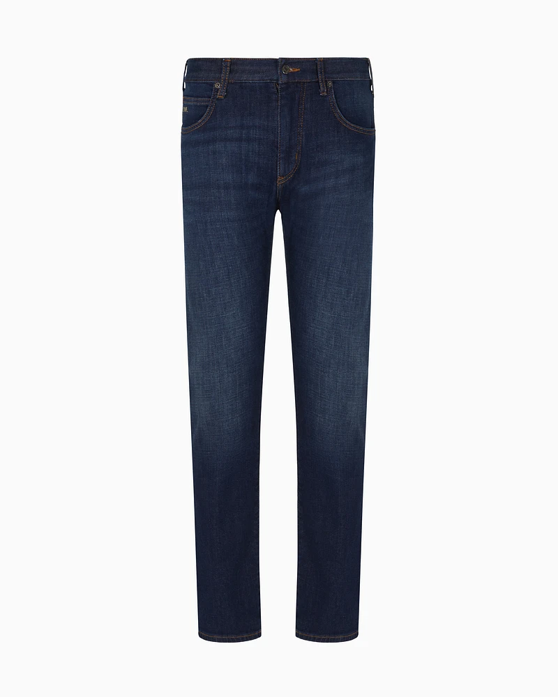 Emporio Armani - J45 regular-fit denim jeans a classic wash, Man, Blue, Size: