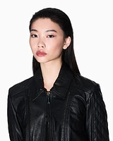 Armani Exchange - Leather jacket with quilted sleeves, Woman, Black, Size: