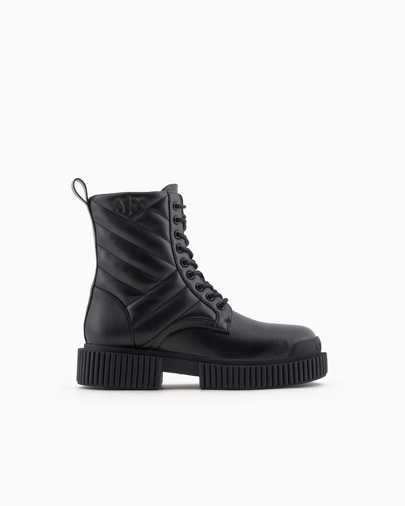 Armani Exchange - Quilted leather amphibians, Woman, Black, Size: