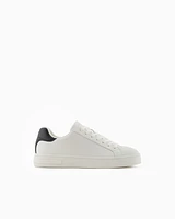 Armani Exchange - Leather sneakers with logo on the sole, Man, Two-tone, Size: 8