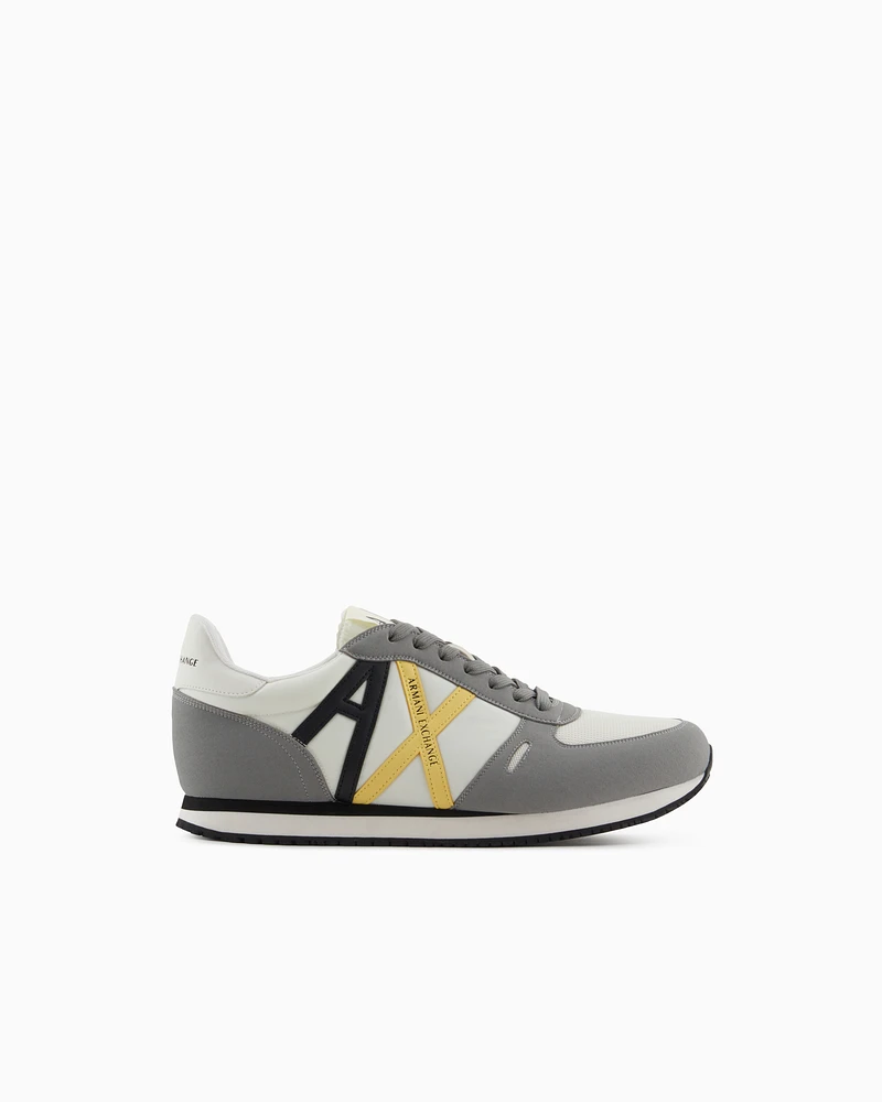 Armani Exchange - Sneakers eco-suede, mesh and nylon, Man, Grey, Size:
