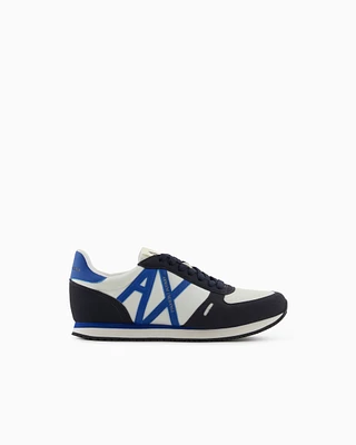Armani Exchange - Sneakers eco-suede, mesh and nylon, Man, Navy Blue, Size: