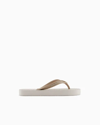 Armani Exchange - Rubber flip flops, Woman, Beige, Size: 40