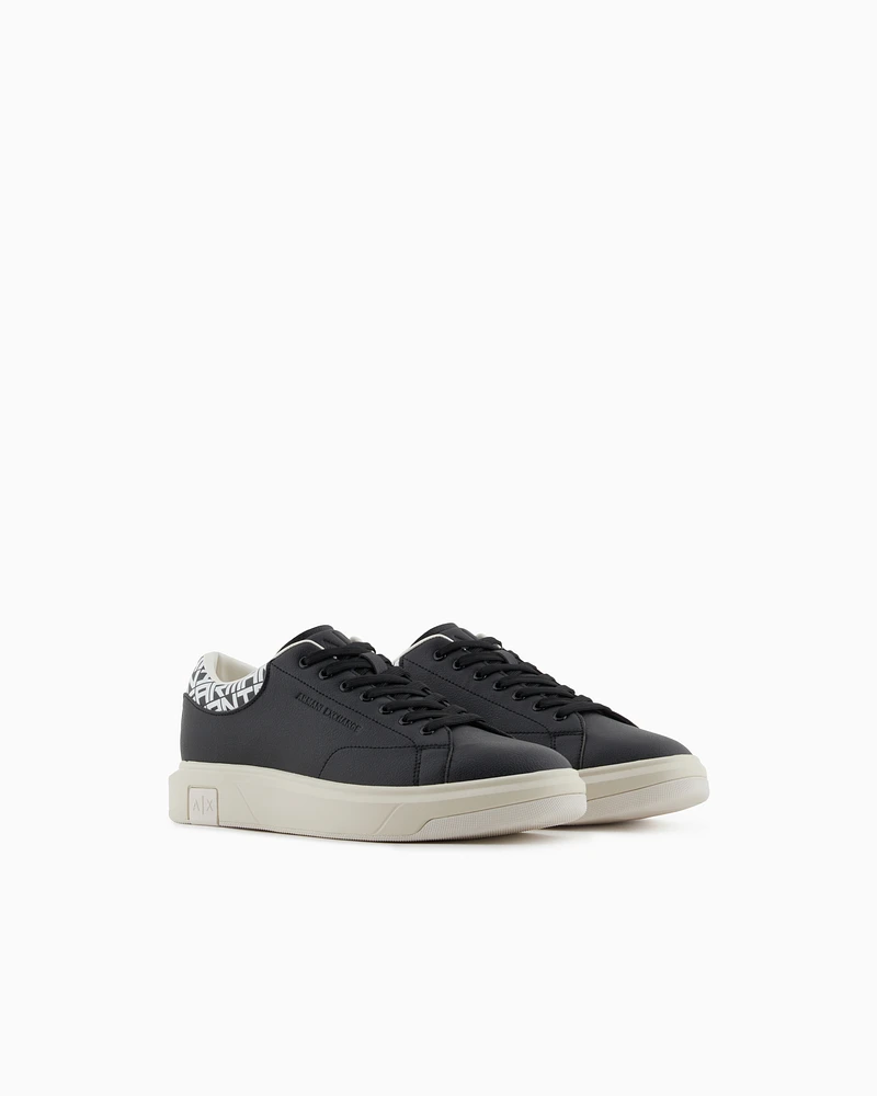 Armani Exchange - Sneakers with logo insert on the heel, Man, Black, Size: