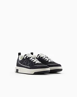 Armani Exchange -  Mesh sneakers with logo on the side, Man, Navy Blue, Size: