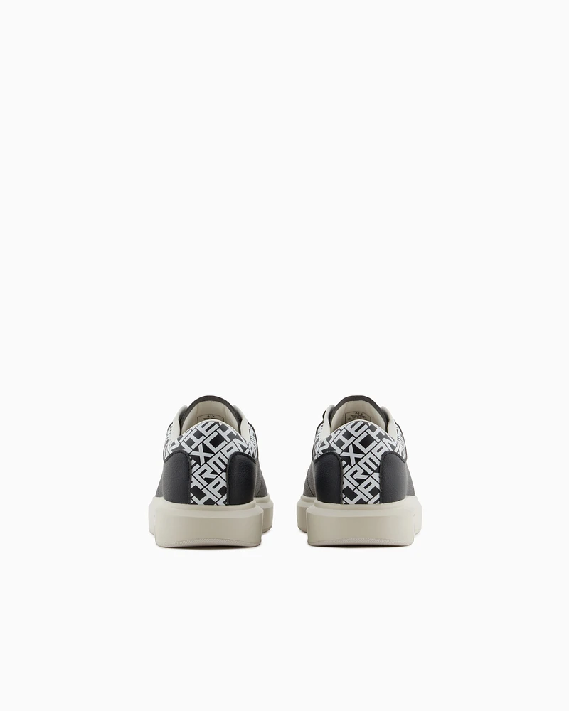 Armani Exchange - Sneakers with logo insert on the heel, Man, Black, Size: