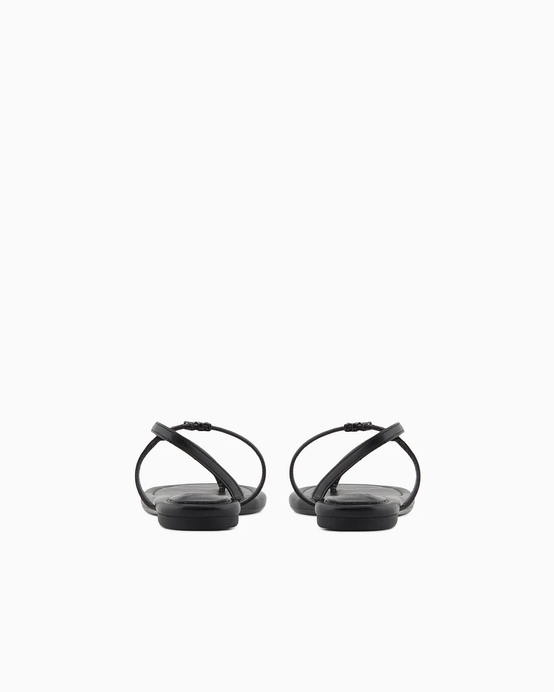 Armani Exchange - Flip flops with strap, Woman, Black, Size: