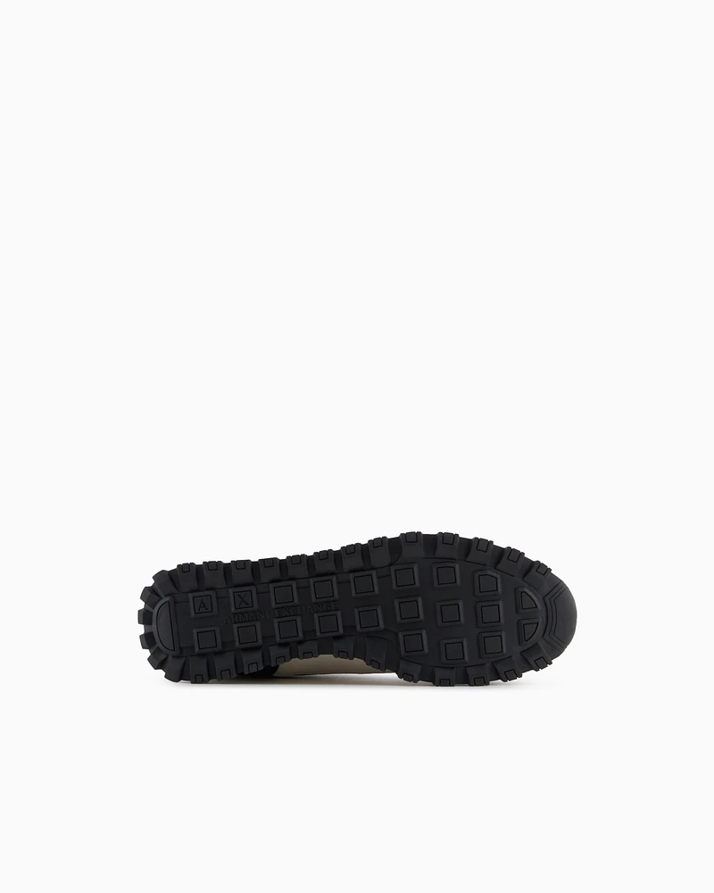 Armani Exchange - Sneakers eco-suede, mesh and nylon, Man, Navy Blue, Size: