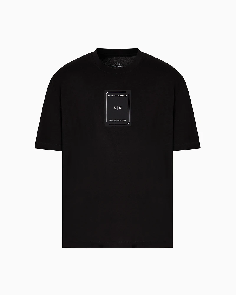 Armani Exchange - Regular fit T-shirt with logo, Man, Black, Size: