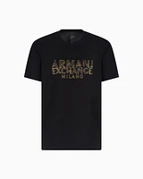 Armani Exchange - Regular fit T-shirt with blurred logo effect, Man, Black, Size:
