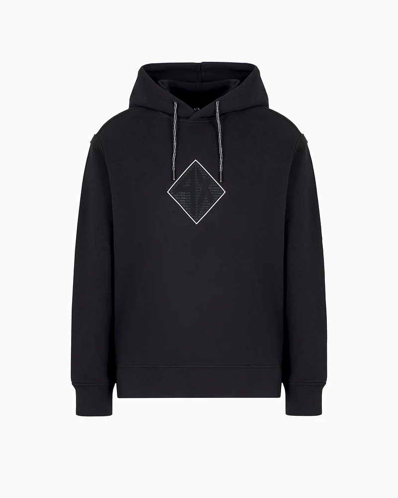 Armani Exchange - Hoodie with maxi logo on the chest, Man, Navy Blue, Size:
