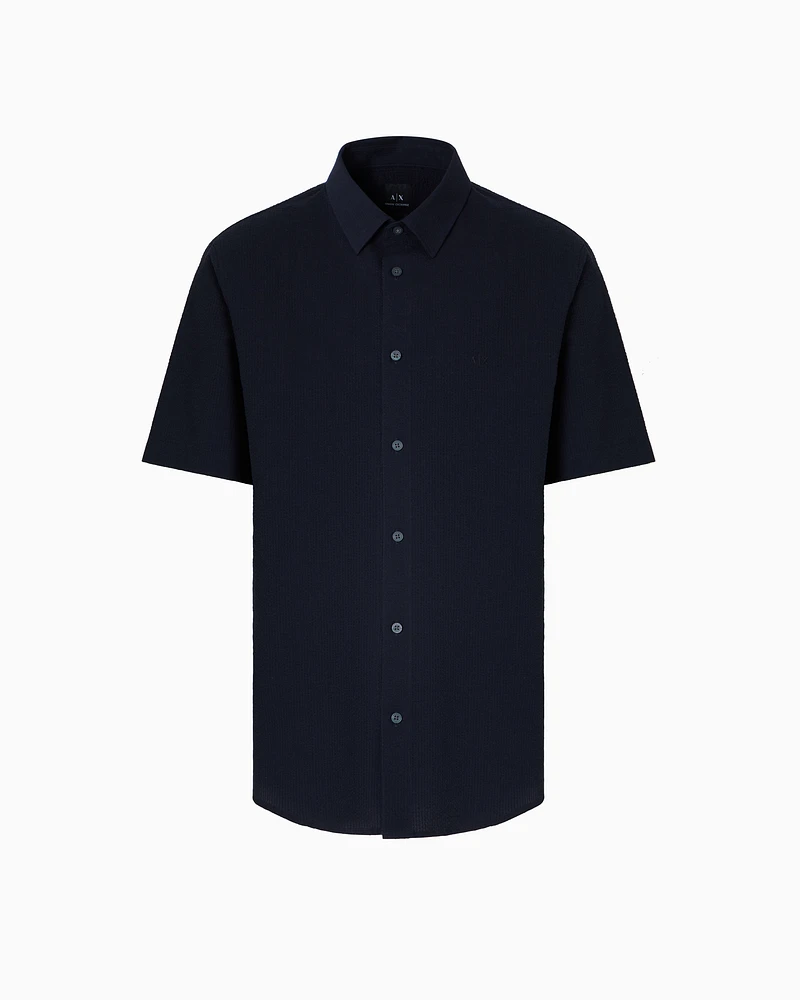 Armani Exchange - Regular fit short sleeve shirt, Man, Navy Blue, Size: