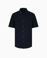 Armani Exchange - Regular fit short sleeve shirt, Man, Navy Blue, Size: