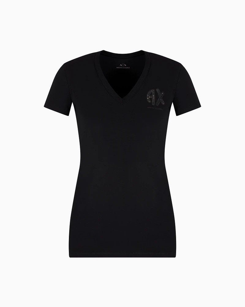 Armani Exchange - Slim Fit T-Shirts, Woman, Black, Size: