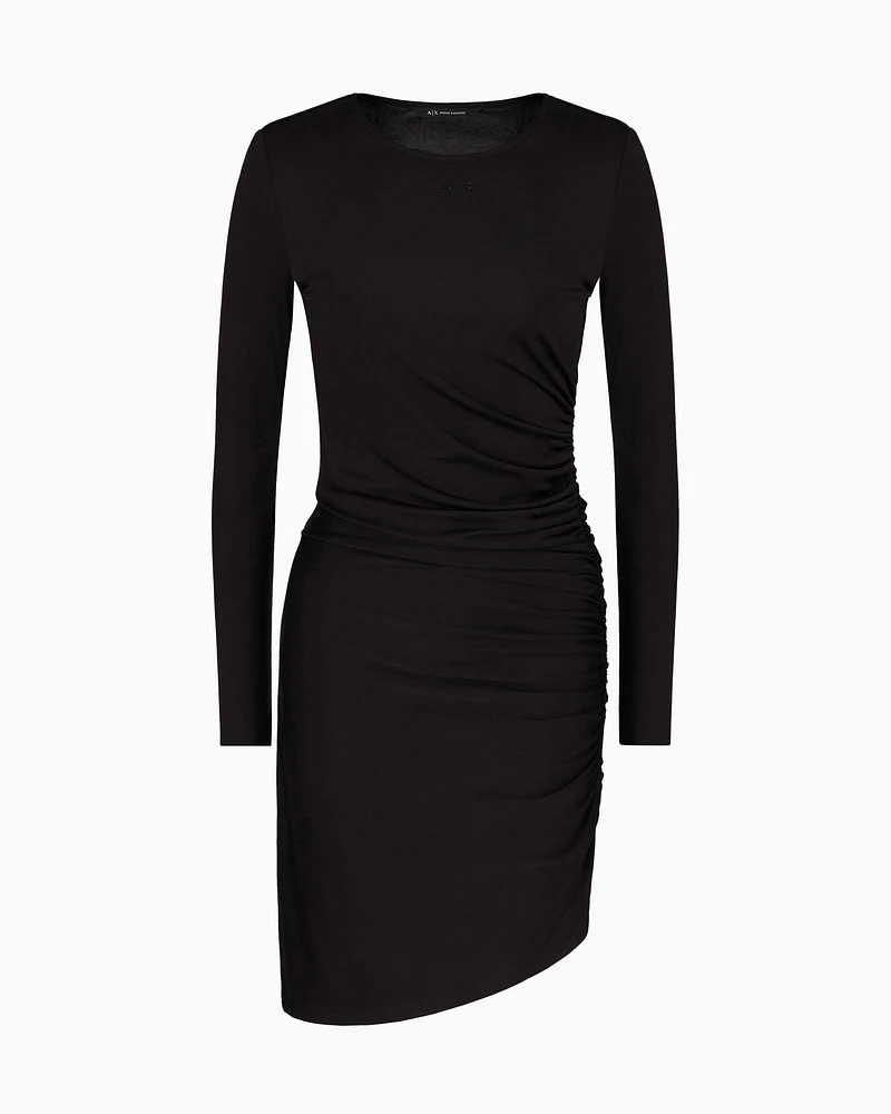 Armani Exchange - Short asymmetrical sheath dress, Woman, Black, Size: