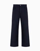 Armani Exchange - J83 baggy fit jeans cotton blend denim, Man, Navy Blue, Size: