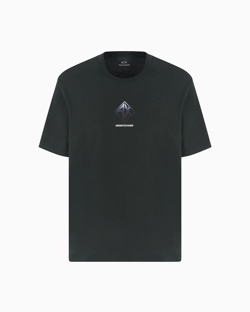 Armani Exchange - Regular fit T-shirt with logo print, Man, Green, Size: