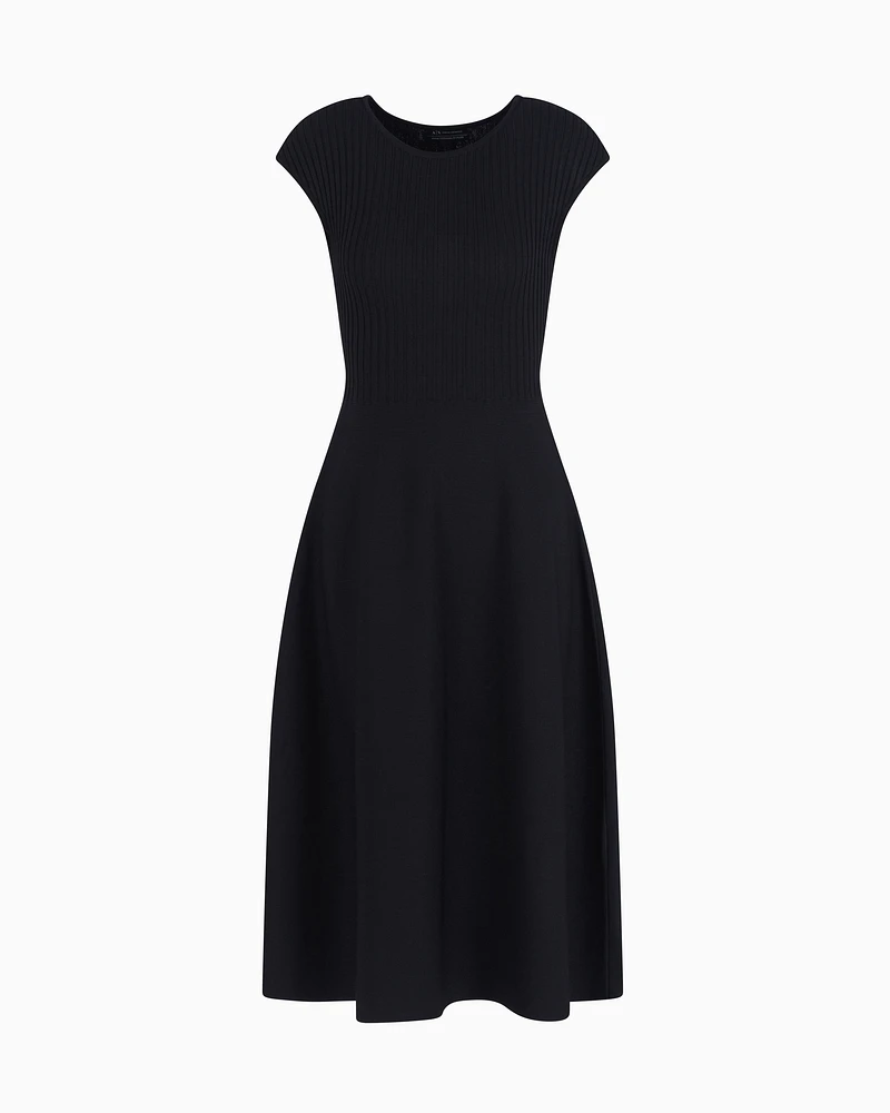 Armani Exchange - ASV Knit Longuette Dress, Woman, Black, Size: