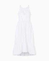 Armani Exchange - ASV Cotton Ruffle Midi Dress, Woman, White, Size: