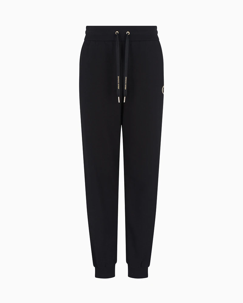 Armani Exchange - Jogger pants with metal logo, Woman, Black, Size: