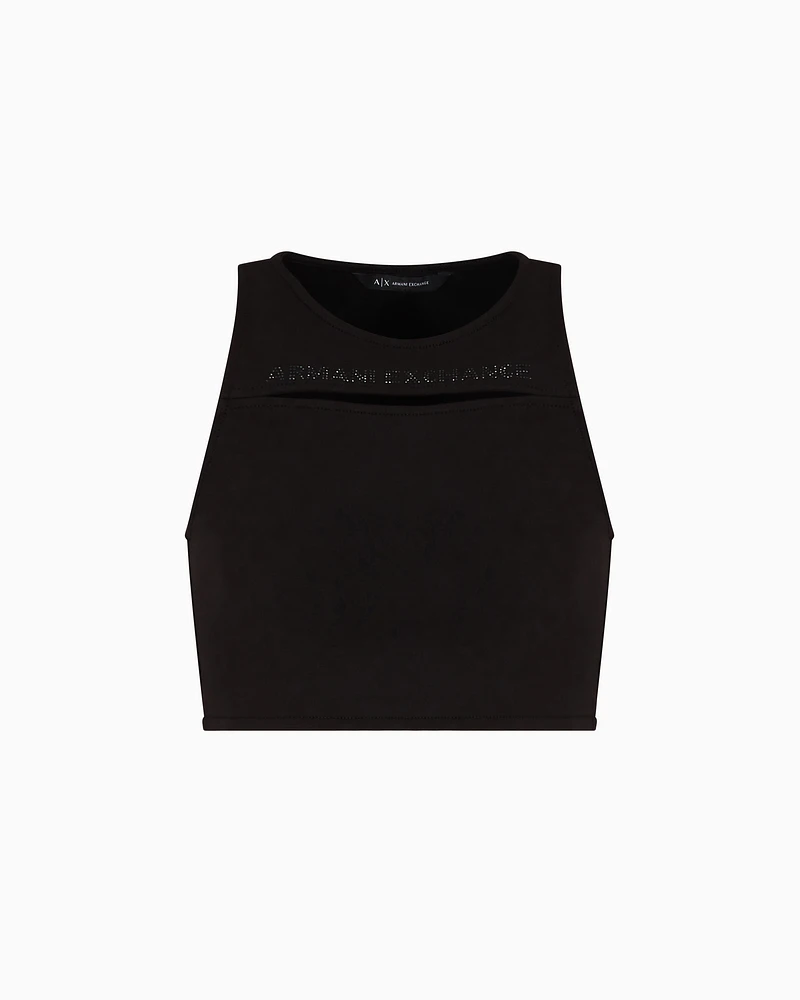 Armani Exchange - Top with cut out, Woman, Black, Size: S
