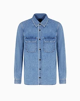 Armani Exchange - Regular fit denim shirt, Man, Blue, Size:
