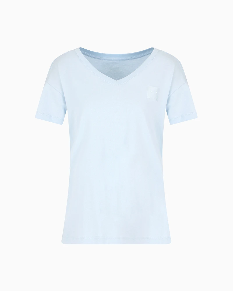 Armani Exchange - Relaxed Fit T-Shirts, Woman, Light Blue, Size: