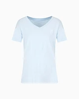 Armani Exchange - Relaxed Fit T-Shirts, Woman, Light Blue, Size: