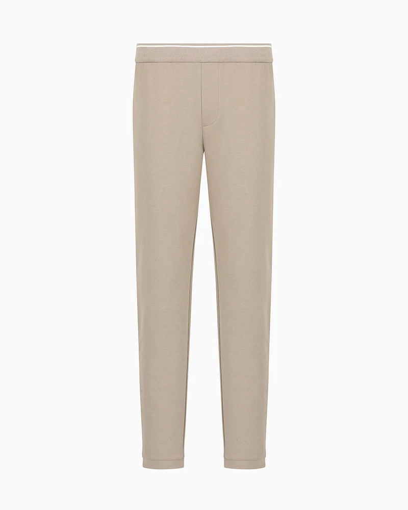 Armani Exchange - Soft yarn jogger pants with logo, Man, Beige, Size: XL