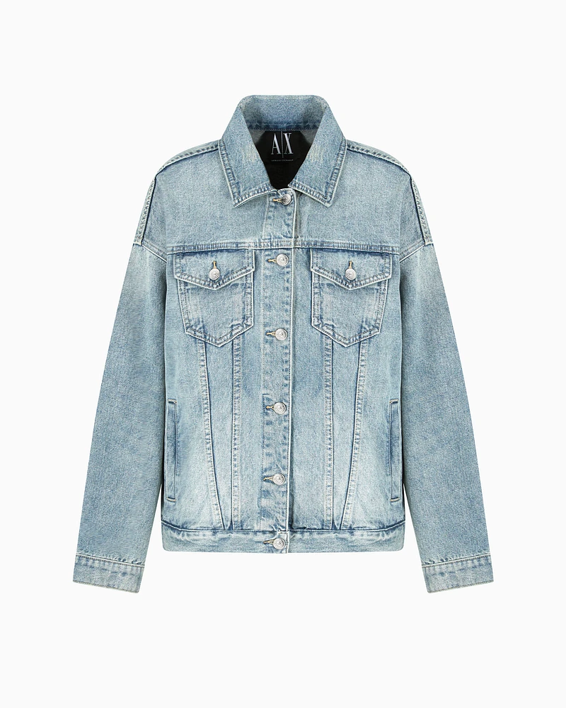 Armani Exchange - Denim Jackets, Woman, Blue, Size: