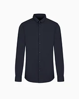 Armani Exchange - Regular fit shirt ultra stretch fabric, Man, Navy Blue, Size: