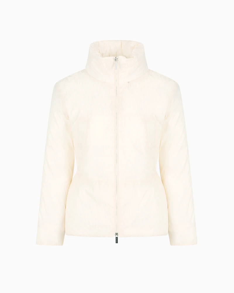 Armani Exchange - Nylon jacquard jacket with logo, Woman, White, Size: