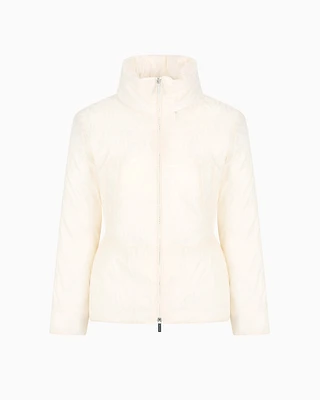 Armani Exchange - Nylon jacquard jacket with logo, Woman, White, Size: